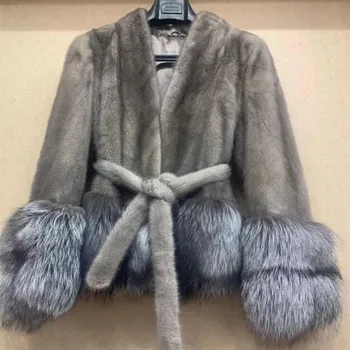 2022 Шубы из натурального меха, плотное теплое роскошное меховое пальто, Новая зимняя женская одежда, меховая куртка высшего качества