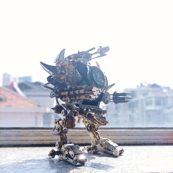 1000шт + 3D DIY База для часов Taurus Mecha Robot Креативный Подарочный набор Моделей Украшений Металлический Строительный блок Винтовая сборка