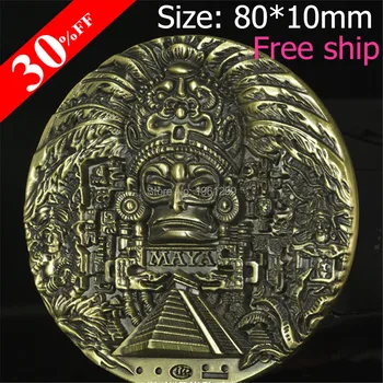 Новый Календарь майя 80*10 мм, Пророчество, Старый культурный сувенир, Античная Металлическая монета с бронзовым покрытием, Бесплатная доставка