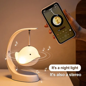 Умный музыкальный светодиодный ночник с поддержкой Bluetooth, красочный динамик, ночная лампа с сенсорным управлением для украшения спальни, USB-подзарядка