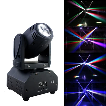 DMX512 Вращающаяся Лампа Сценического Эффекта RGBW Мощностью 10 Вт, Светодиодный луч, Движущийся Головной Свет, Звуковая Активация, Ведущий-ведомый Автоматический Луч, Сценическое Освещение