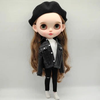 Модная Новая Кожаная куртка и длинная футболка для Куклы Blythe Barbies 1/6 Bjd Куклы Azone ICY Licca Doll