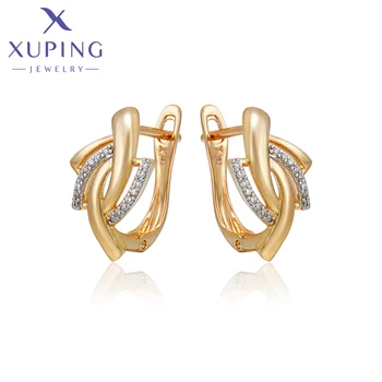 Xuping Ювелирные изделия, Новое поступление, Модные женские серьги-обнимашки золотого цвета A00911199