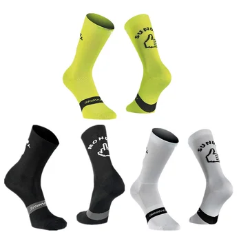 Новые спортивные носки для бега, езды на велосипеде, шоссейные носки, велосипедные понедельник Воскресенье, дышащие носки, мужские женские велосипедные носки