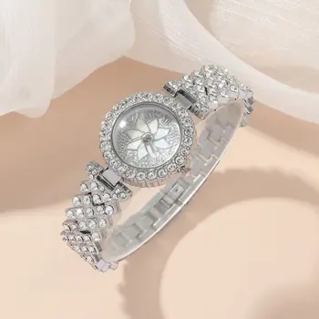 Высококачественные роскошные женские часы LON-008 с бриллиантами, из материала в виде стальной полоски, который не ржавеет и не выцветает, бесплатная доставка