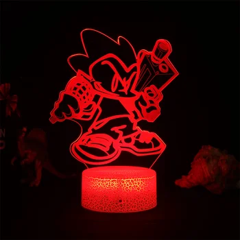 Игровая Комната Friday Night Funkin Figure LED Night Lights Игра FNF Led Panel Lights 3D Лампа Милый Декор Комнаты Подарок Для Друзей