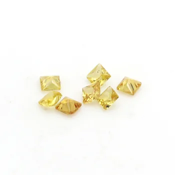 Оптовый производитель Шри-Ланка, натуральный сыпучий драгоценный камень квадратной огранки 1,5x1,5 мм, желтый сапфир, ювелирное ожерелье, серьги для женщин