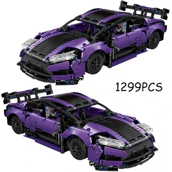 Новый 1:14 Эксперт Фиолетовый Супер гоночный технический автомобиль Строительные блоки Городской скоростной гоночный автомобиль Кирпичи Игрушки Подарки для Детей