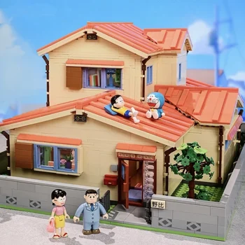 Keeppley Классический набор строительных блоков Doraemon Doraemon Nobi Nobita's Home, модель комнаты, креативное здание, детская игрушка в подарок