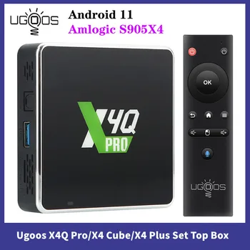 Ugoos X4Q Pro Смарт-приставка Android 11 X4Q Pro 4 ГБ 32 ГБ X4Q Plus 4 ГБ 64 ГБ Amlogic S905X4 2,4 G 5G WiFi BT5.1 1000M 4K TV Box