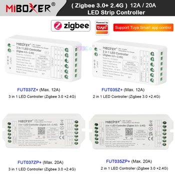 Miboxer Zigbee 3,0 2,4 G Пульт дистанционного Управления 2 в 1 Двойной белый одноцветный 3 в 1 RGBW RGBCCT RGB Контроллер светодиодной Ленты 12V 24V 12A/20A Tuya