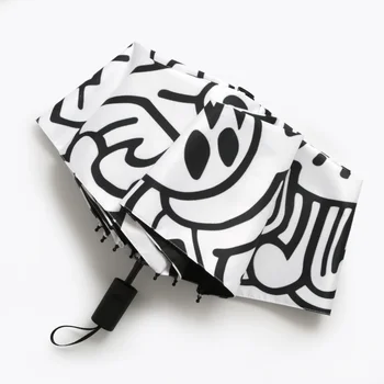 Мультяшный Мужской Автоматический зонт Белый Солнечный и дождливый Креативный зонт на прочной подставке Милые Сомбрильи Для Lluvia Y Sol