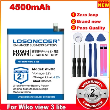 Аккумулятор LOSONCOER 4500mAh W-V800 для мобильного телефона Wiko View 3 Lite W-V800 466479 BCS097
