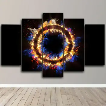 Абстрактное Пламя, Огненный круг, 3D Плакат, картина на холсте, Настенное искусство, Картина на Холсте, Настенный декор для гостиной, без рамки