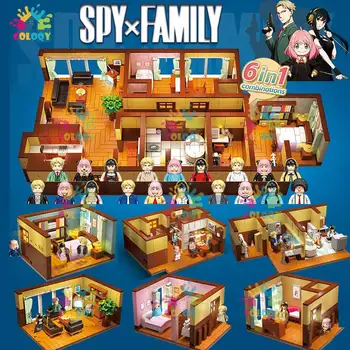 Популярное Аниме Arnia Spy x Family Living Room Строительные блоки, мини-фигурки, Кирпичи для дома, игрушки для детей, Рождественские Подарки