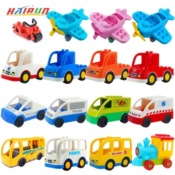 Строительные блоки Автомобильные игрушки Грузовик скорой помощи Поезд Пожарная машина Самолет Вертолет Автомобиль Бульдозер DIY Развивающая игрушка для детей