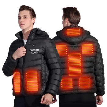 Мужская зимняя водонепроницаемая пуховая куртка с 8 зонами, Тонкая Вязаная подставка с USB-подогревом на Заказ