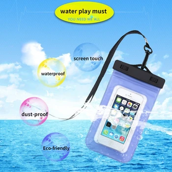 Сенсорный экран, Водонепроницаемая сумка для телефона, сумка для плавания, подводная сухая сумка, чехол для телефона, Водные виды спорта, Пляж, Бассейн