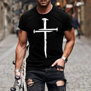 Летняя мужская модная футболка оверсайз с 3D принтом, повседневная универсальная повседневная рубашка с короткими рукавами и круглым вырезом, футболка с принтом меча