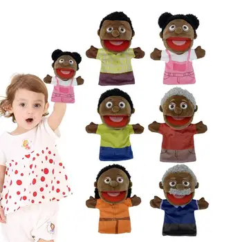 Детская ручная кукла с Рисунком Черного африканского Маппета, Семейная Интерактивная игрушка для родителей и детей, Театр ручной куклы, игрушки для рассказывания историй