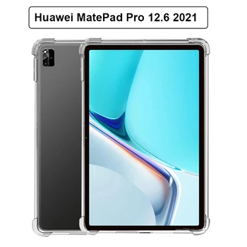 Funda Huawei MatePad Pro 12.6 2021 WGR-W19 WGR-AN19 Прозрачная Резиновая Задняя Крышка Гибкий Бампер + Закаленное стекло