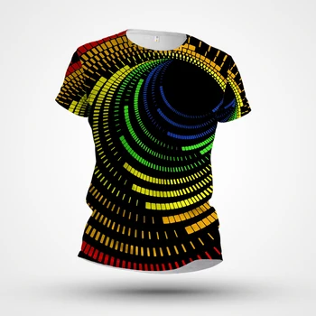 2023 Летняя Новая Мужская футболка с перекрестной каймой, Хит Продаж, 3D Цифровая печать, Классный Повседневный Топ с коротким рукавом и круглым вырезом
