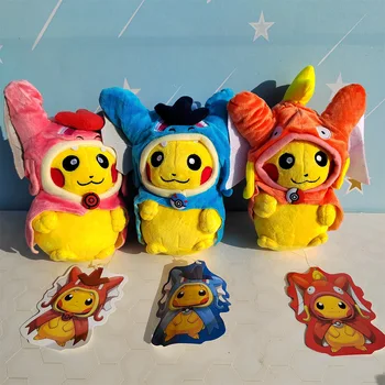 3 шт./лот 20 см TAKARA TOMY Покемон Пикачу Косплей Плюшевые Мягкие игрушки с животными для детей Детские подарки