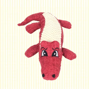 Плюшевая игрушка-Крокодил для домашних животных, Креативная забавная звуковая Жевательная игрушка, Модель Игрушки для Собаки, Кошки (Красный)
