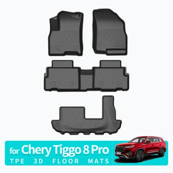 Автомобильные Коврики из ТПЭ для Chery Tiggo 8 Pro, противоскользящие водонепроницаемые Аксессуары для интерьера, 3/4 шт.