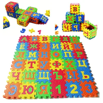 Коврики-пазлы EVA 60/36 шт, русские буквы, цифры и математические символы, детские пенопластовые игровые пазлы, развивающие игрушки для детей