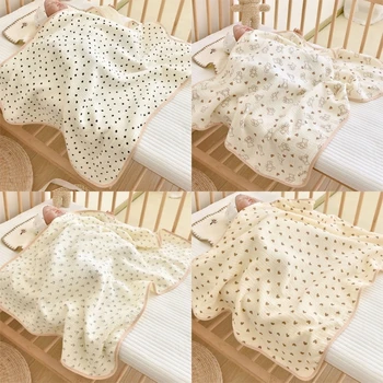 Детское одеяло 0-12 м, Марлево-хлопковое Одеяло для душа, Банное полотенце с принтом, необходимое для младенцев