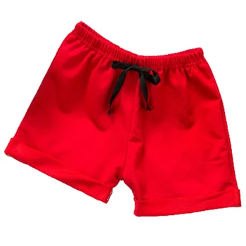 Детские короткие штаны, Летние однотонные свободные шорты для маленьких мальчиков и девочек, спортивные короткие брюки на шнурках, детская одежда от 1 до 6 лет