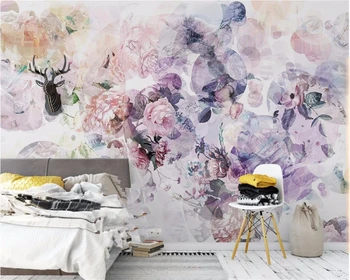 beibehang Пользовательские крупномасштабные живописные настенные обои 3d европейский креативный цветочный рисунок papel de parede круговой фон обои