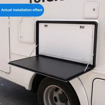 Складной Настенный стол на колесах, Алюминиевый Внешний стол для каравана, Столы для фургонов, стол для пикника в фургоне с откидывающимися створками, устанавливаемый на стену