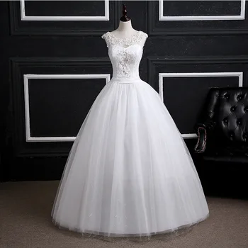 Роскошные Свадебные платья С аппликацией, Свадебное платье с V-образным вырезом, Белое Кружевное Платье Vestido De Novia, Женское Платье на шнуровке сзади