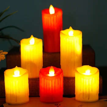 3 шт./компл. Светодиодных свечей с имитацией пламени, Свечных Ламп, Светодиодных Беспламенных Свечей для Рождественской вечеринки, Свадебного украшения