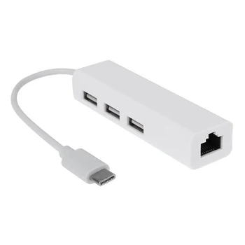 USB-C USB 3.1 Type C к USB RJ45 Ethernet Lan Адаптер-концентратор Кабель для Macbook PC