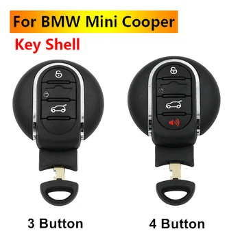 Для BMW Mini Cooper Чехол Для автомобильных Ключей 3/4 Кнопки Smart Remote Fob Чехол с Лезвием Аварийного ключа 2015 2016 2017 2018