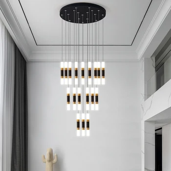 Современная дизайнерская люстра для гостиной, Вилла, кухонный стол, Внутреннее освещение, гостиничные лампы, подвесная лампа для лестницы