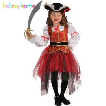 babzapleume/Брендовая Детская одежда для девочек, Детская Танцевальная одежда, 4 шт./компл., Праздничный костюм Пирата на Хэллоуин для Малышей, от 2 до 8 лет Y001