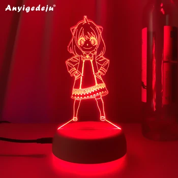 Фигурка Ани из Аниме Spy X Family, 3d светодиодная лампа для спальни, манга, лавовые ночные светильники, декор детской комнаты, подарки на День Рождения для детей