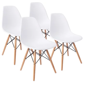 4 шт. Предварительно собранных современных обеденных стульев середины века, мебель для столовой, современный ресторанный стул в скандинавском стиле