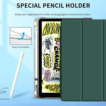 Новый Чехол для iPad 9-го поколения, Кожаный трехстворчатый чехол для электронной книги Для iPad 10,2 дюйма 8-го 7-го поколения, Смарт-подставка С Держателем карандаша
