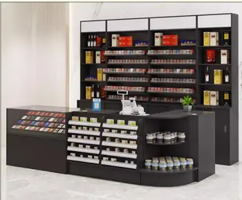 Кассир супермаркета, комбинированный шкаф для табака и спиртных напитков, угловая каменная плита, прилавок для табака в круглосуточном магазине, шкаф для табака