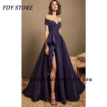 Магазин FDY Выпускной с открытыми плечами, придворный шлейф, платья для официальных мероприятий на шнуровке, вечернее бальное платье, элегантное женское платье