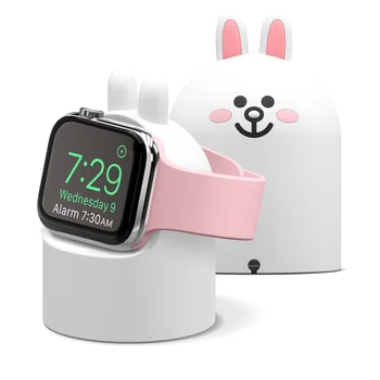 Мультяшная подставка для часов Apple Watch 45 мм 44 мм 42 мм 40 мм 41 мм Силиконовая беспроводная подставка для зарядки iwatch 8 7 6 5 4 сиденье для хранения