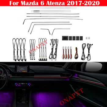 набор из 64 цветов Для Mazda 6 Atenza 2017-2020 Управление Кнопкой приложения Декоративное рассеянное освещение светодиодная атмосферная лампа с подсветкой