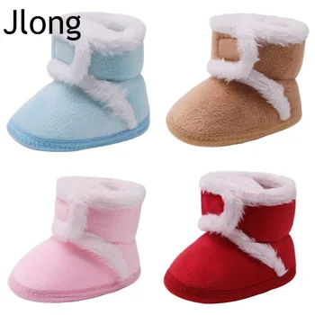 Jlong 0-18 м, Зимняя теплая обувь для маленьких мальчиков и девочек, Хлопковые свитера, ботинки, Детская кроватка, Детская обувь Унисекс для малышей