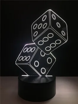 3D Иллюзионная лампа в форме кубика, Многоцветный светодиодный настольный ночник с умной сенсорной кнопкой и пультом дистанционного управления, меняющий цвет декора