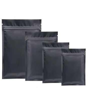 Черные пластиковые пакеты из майлара, сумка на молнии из алюминиевой фольги для длительного хранения продуктов питания и защиты предметов коллекционирования, двухсторонняя цветная